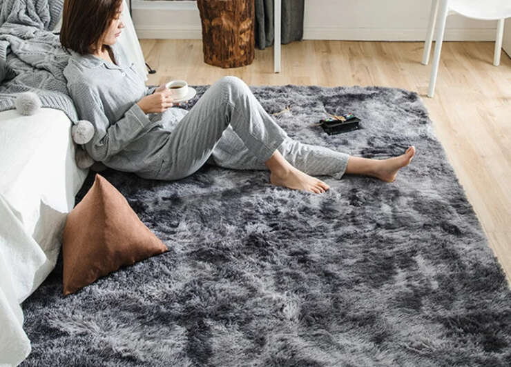 Gray Carpet for Living Room Plush Rug Bed Room Floor Fluffy Mats Anti-slip Home Decor Rugs Soft Velvet Carpets Kids Room Blanket